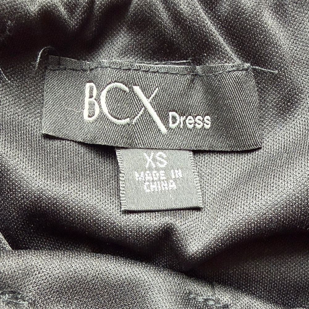 BCX Asymmetrical Strapless Dress in Red and Black Floral - Picture 2 of 3